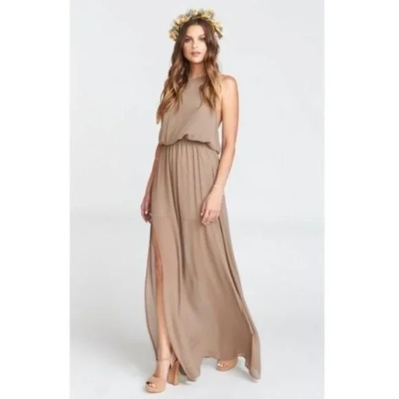 Show Me Your MuMu | Dresses | New Show Me Your Mumu Dune Chiffon Heather  Halter Dress Medium | Poshmark
